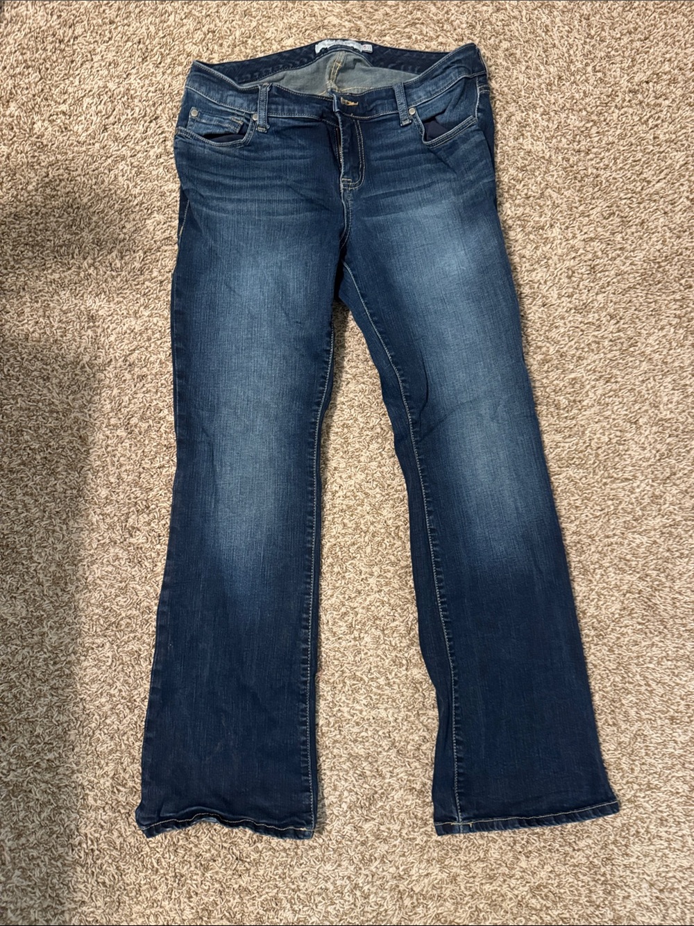 Women's Mid-Rise Dark Blue Flare Jeans